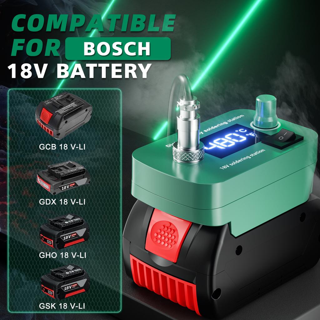 Cordless Soldering lron For Bosch 18V Battery 300-510 Temperature Adjustable Electric Welding Kit 60W PCB Repair Power Tool