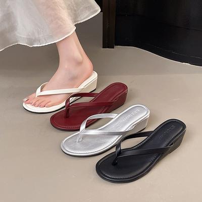 Slope Heel Fashion Clip on Cool Slippers Женские шлепанцы Тапочки на высоком каблуке