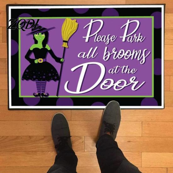 Anti Slip Rubber Backing Mat 3D Halloween Entrance Rug, Spooky Welcome Absorbent Doormat, Easy Clean Floor Runner Non-Slip Diatomaceous Earth Rug for