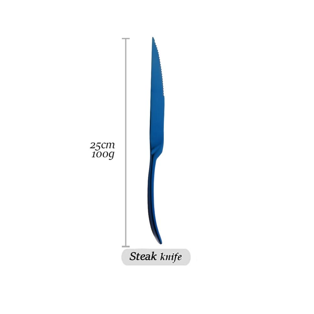 1 шт., зеркальная посуда, синий столовый прибор из нержавеющей стали 304, вилка, нож, ложка, десертные вилки, набор столовых приборов, посуда для вечеринки, свадьбы
