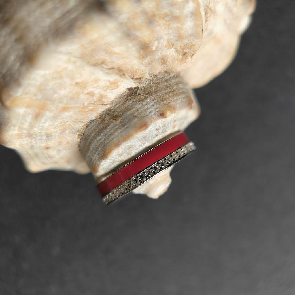 Silver Ring with Cubic Zirconia, Enamel, Product Weight 2.46 G (60002233)