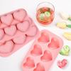 3 Pieces Heart Silicone Molds, Heart Shape Chocolate Candy Molds Non Stick Baking Molds for Valentine's Day Chocolate Pudding Cake Candy Jelly Soap