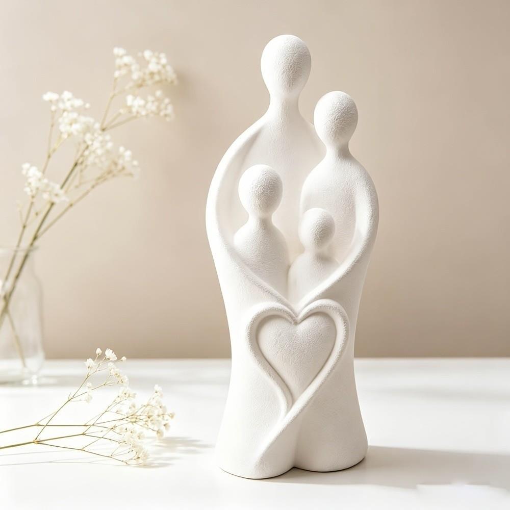 3D Printed Child Hug Heart Art Figurine Plastic Minimalist Figure Statue Bedroom Decor