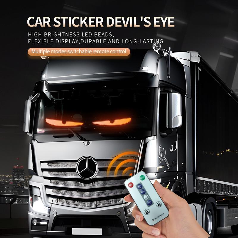 1.2-2M Car Truck Devil‘s Eyes LED Matrix Panel Screen Light Remote Control LED Screen Light Animation Display for Car Windshield
