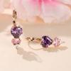 Модные фиолетовые циркониевые серьги-подвески в форме сердца для женщин, золотые серьги-подвески, свадебные украшения для вечеринки, подарок