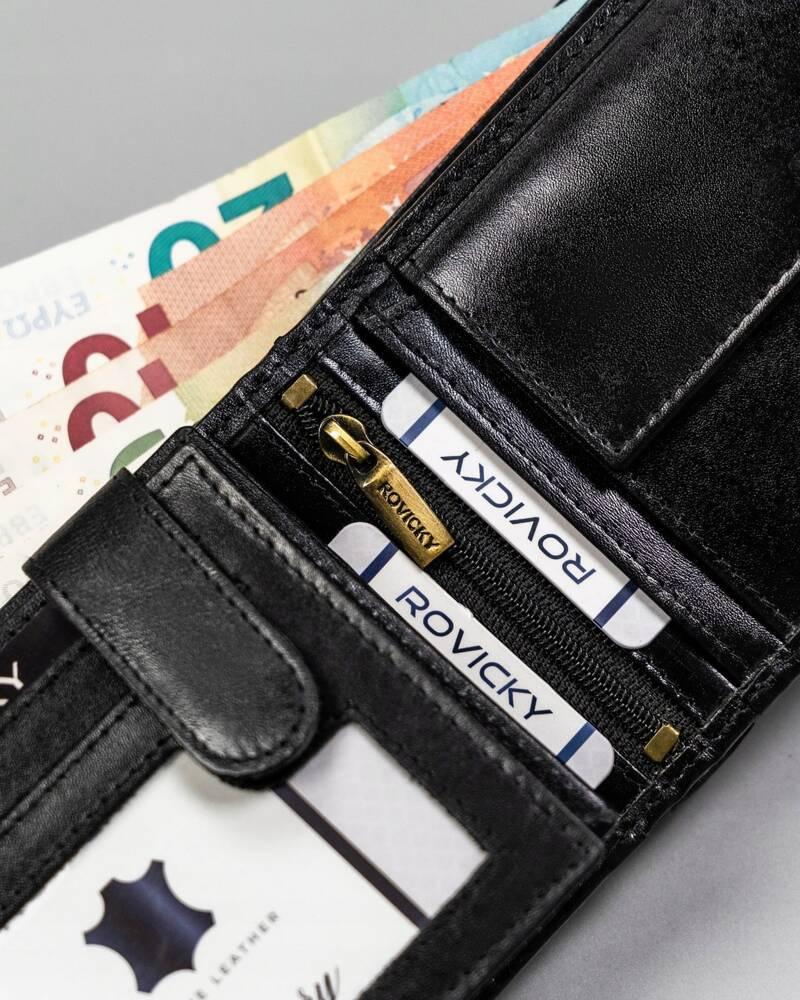 Large men's wallet made of natural leather - Rovicky