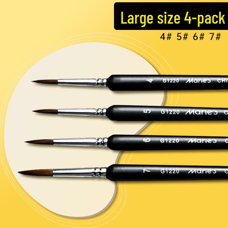 Mali G1220 Wolf Hair Liner Brush for Watercolor, Gouache, Chinese Painting, Nail Art, Oil Painting, and Line Drawing.