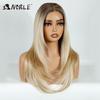 Noble Synthetic Lace Front Wigs For Women 13x3 Straight Lace Wig Pre Plucked Layered Wig Ombre Blonde Brown White Cosplay Wig