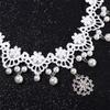 Selling Women's Gothic Chain Jewelry Steampunk Style Lace Multilayer Beads Necklace Choker White