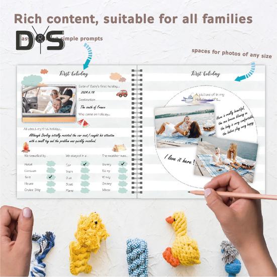 Книга записей о росте ребенка Наклейки для скрапбукинга Сказочный альбом с вехами развития ребенка Сделай сам Дружественный скрапбукинг для развития ребенка