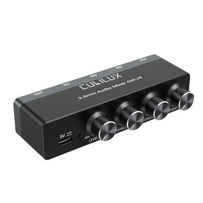 Cubilux Audio AUX Noise Mini Line Independent Volume Adjustment 3,5 мм Микшер, 4-полосный стерео/моно микшер, сверхнизкий микшер,