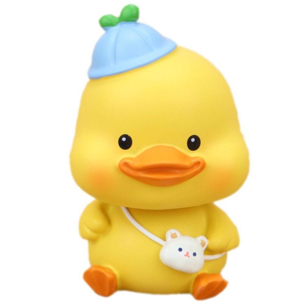 Kawaii Cartoon Duck Ornament Desktop Animal Figure Cake Topper Miniature Decoration Resin Duck Figurine New