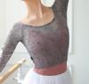 ProDance Embroidered Ballet PT005M Top, (M, Gray)