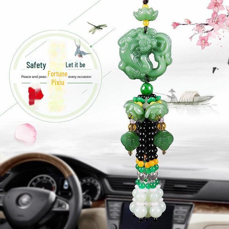 Автомобильная подвеска в стиле Тан: Украшение для зеркала заднего вида в китайском стиле для безопасного и стильного салона автомобиля