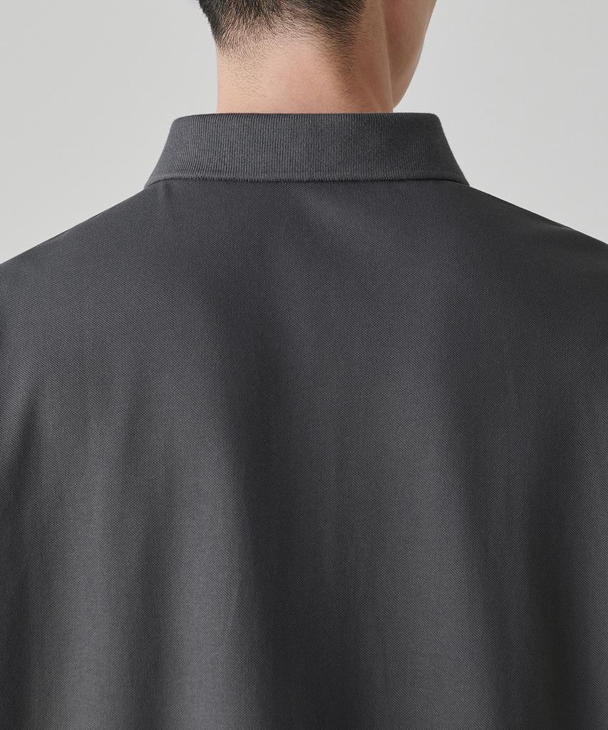 MUSINSA STANDARD [Cooltandard] Relaxed Fit Pique Polo Shirt [Gunmetal]