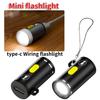 Without Battery Keychain Flashlight High Brightness Portable Pocket Flashlight  Outdoor Lighting