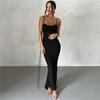 INS Europe and The United States Wind 2023 Summer New Women's Fashion Halter Sexy Backless Slim Package Hip Temperament Dress