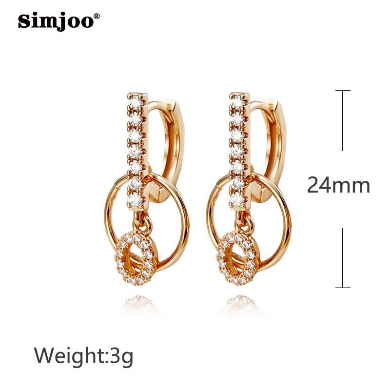 SIMJOO Advanced Feel круглые серьги с цирконием женские модные серьги цвета розового золота
