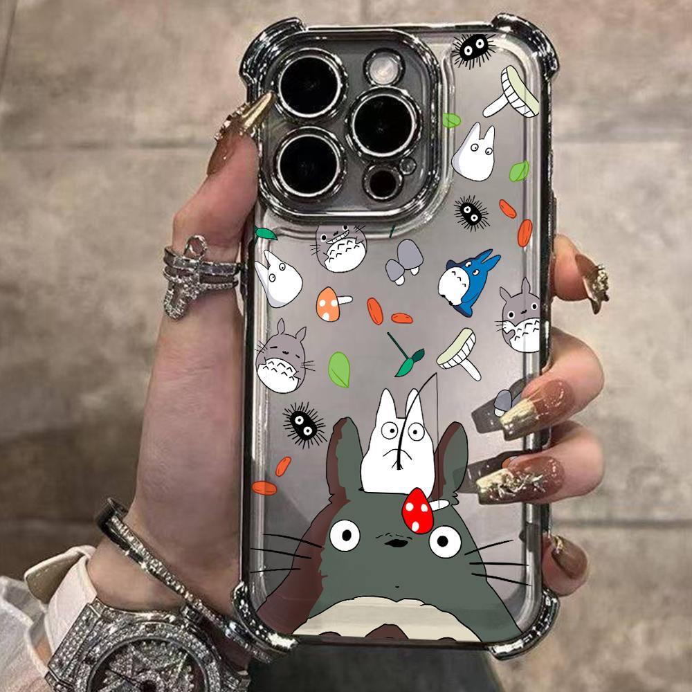 Милый Мультяшный Чехол для Телефона с Тоторо для Samsung Galaxy S26 S25 S24 S23 S22 S21 S20 FE Ultra Plus 5G Прозрачный Противоударный Чехол
