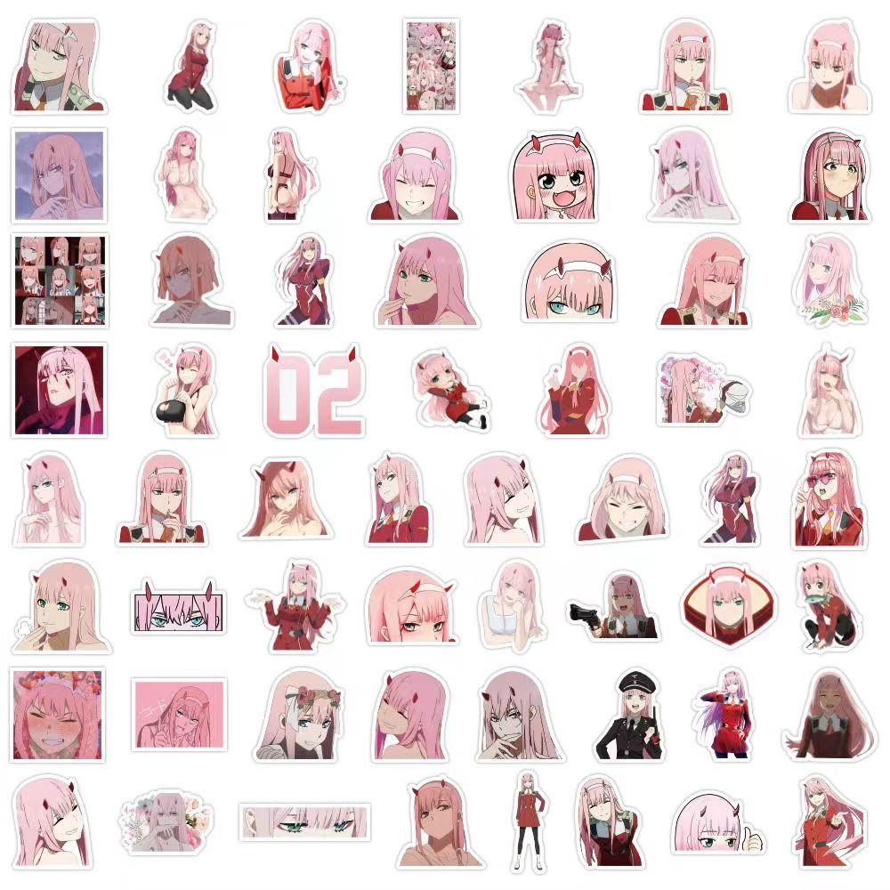 Яркие наклейки DARLING in the FRANXX, 60 шт. (не повторяется), водостойкий и солнцезащитный крем.