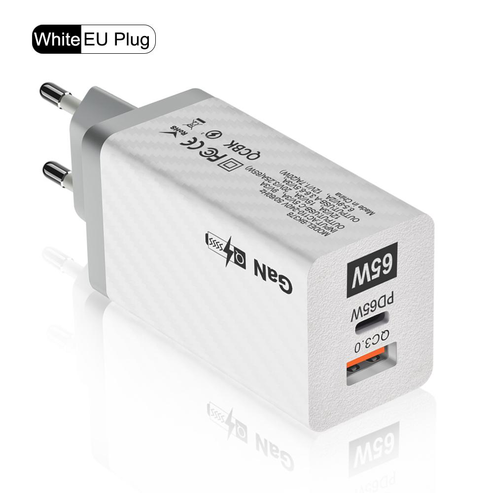 65 Вт GaN зарядное устройство PD Quick Charge 4.0 3.0 Type C USB C быстрое зарядное устройство адаптер мобильный телефон портативное зарядное устройство для планшета iPhone 15 14
