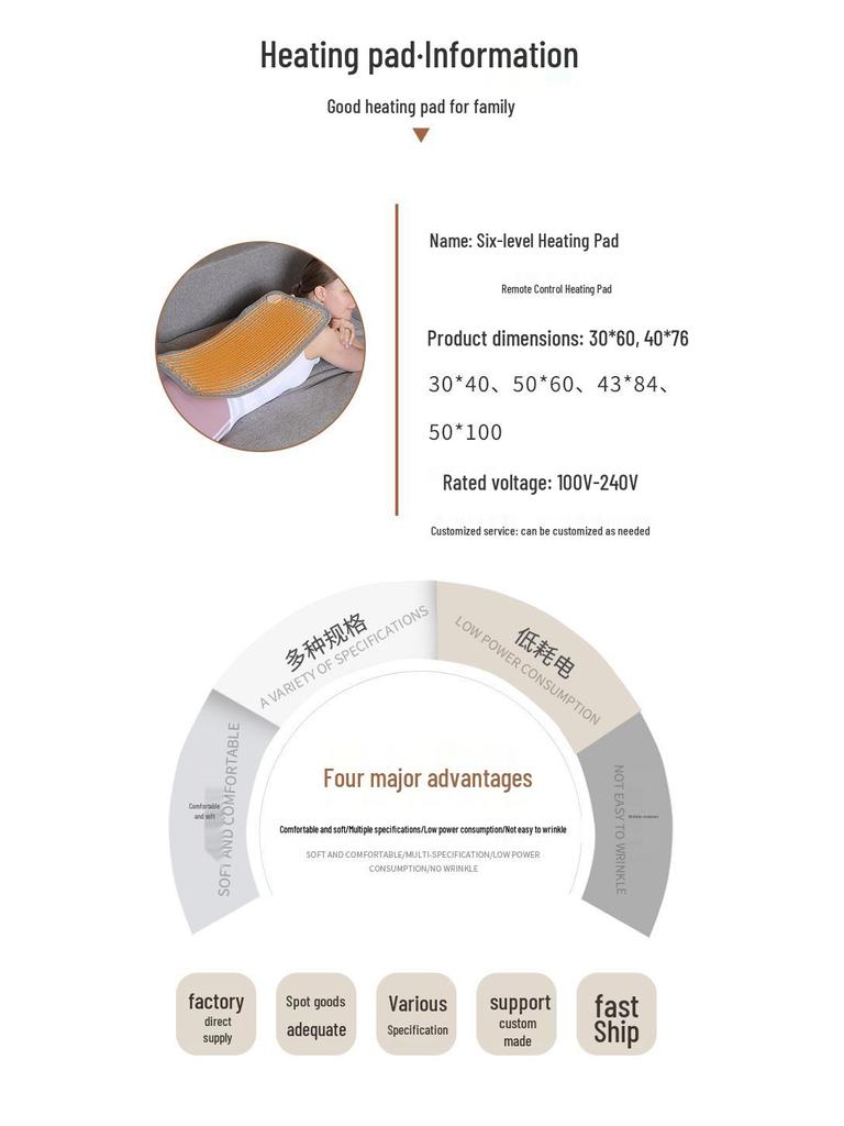 Multi-Functional Electric Heating Pad & Blanket for Home Use