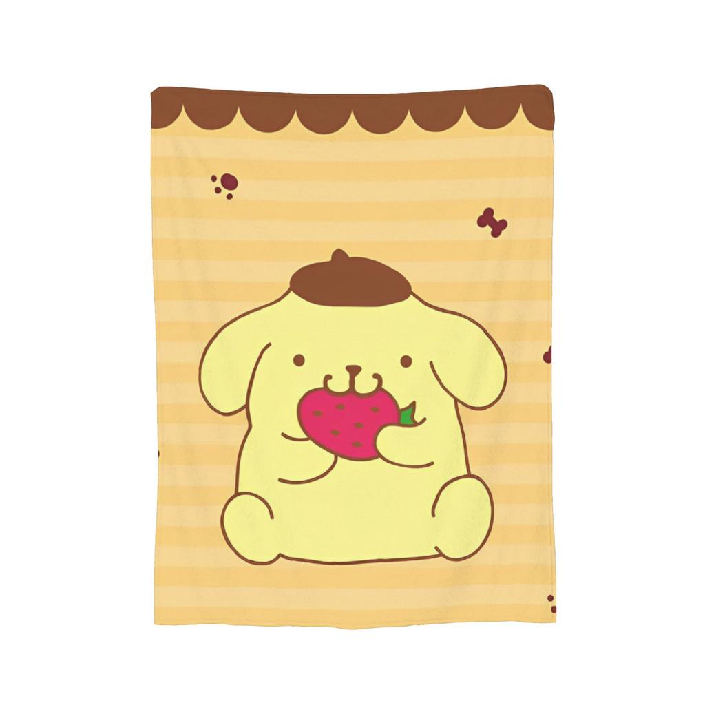 Плюшевое одеяло с помпонами Pom Pom Purin, забавное плед для дома, отеля, дивана, 150*125 см, одеяло