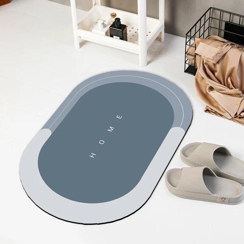 Коврики для ванной из диатомита, впитывающий нескользящий коврик для пола, коврик для ног, быстросохнущий коврик для душа и туалета, моющийся