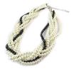 [N8854] - Designer Necklace 'Sissi' Ivory Black