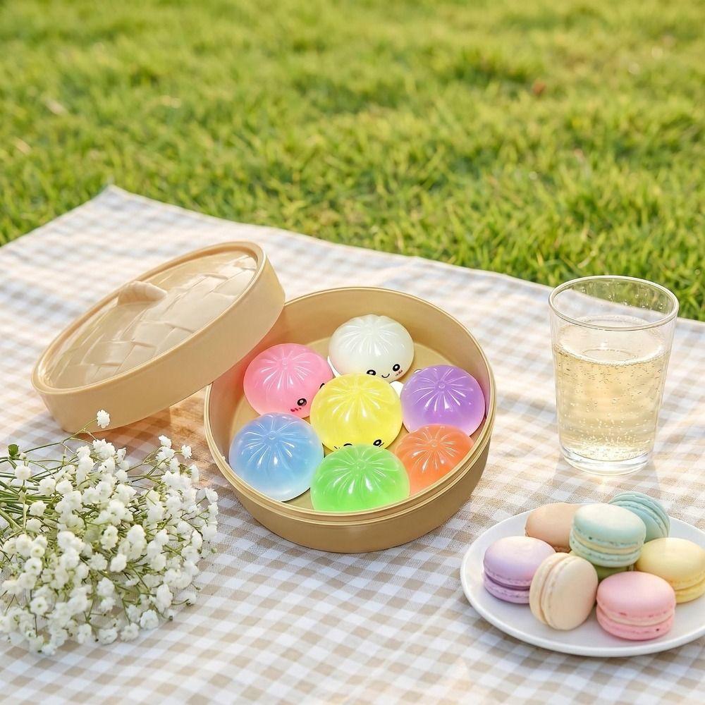 With Steamer Squishy Crystal Bun Soft Cute Fidget Sensory Toy Dumplings Squishy Party Favors