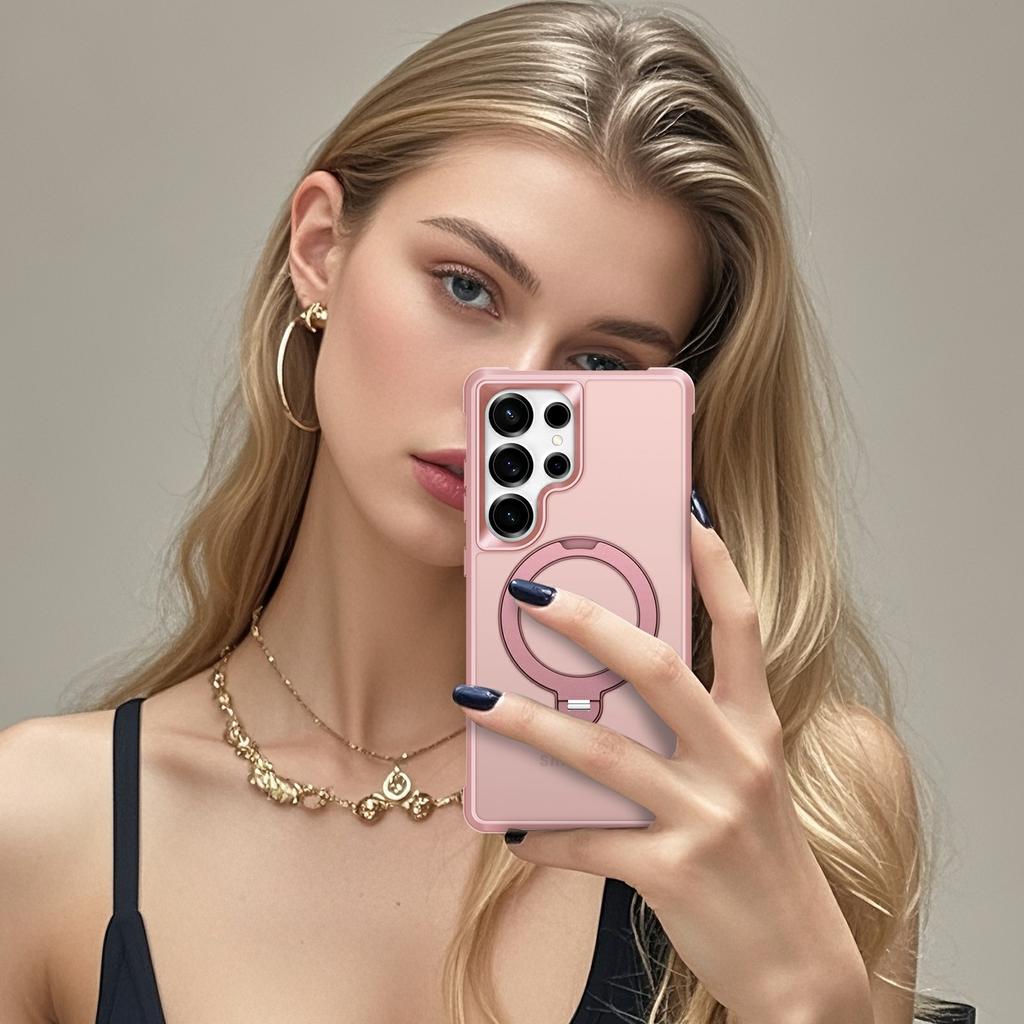 For Samsung Galaxy S26 Ultra Magnetic Case Kickstand TPU PC Shockproof Phone Back Cover