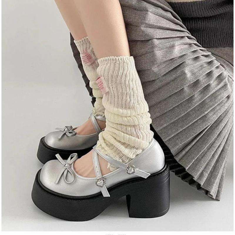 Туфли в стиле Лолиты, женские туфли Мэри Джейн в японском стиле, женские винтажные туфли на неглубоком высоком каблуке, туфли на массивной платформе, женские сандалии для косплея