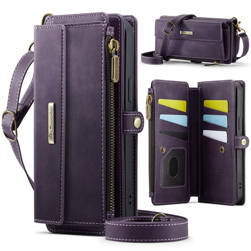 For iPhone 16E/12 Mini/13 Mini/11 Pro/12 Promax Multi-function Wallet Flip case Pouch Cover with Lanyard