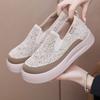 Spring and Autumn Color Matching Versatile Comfortable Cloth Shoes for Women, Lightweight Casual Shoes, Fashionable Slip-on Shoes for Women