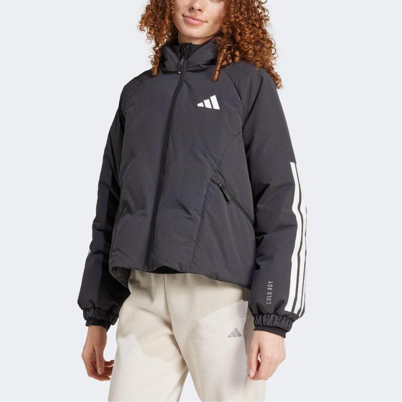 adidas Логотип Модный тренд Удобная теплая куртка-пуховик Женская верхняя одежда Черный JG3866