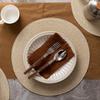 6pcs round placemats Brown