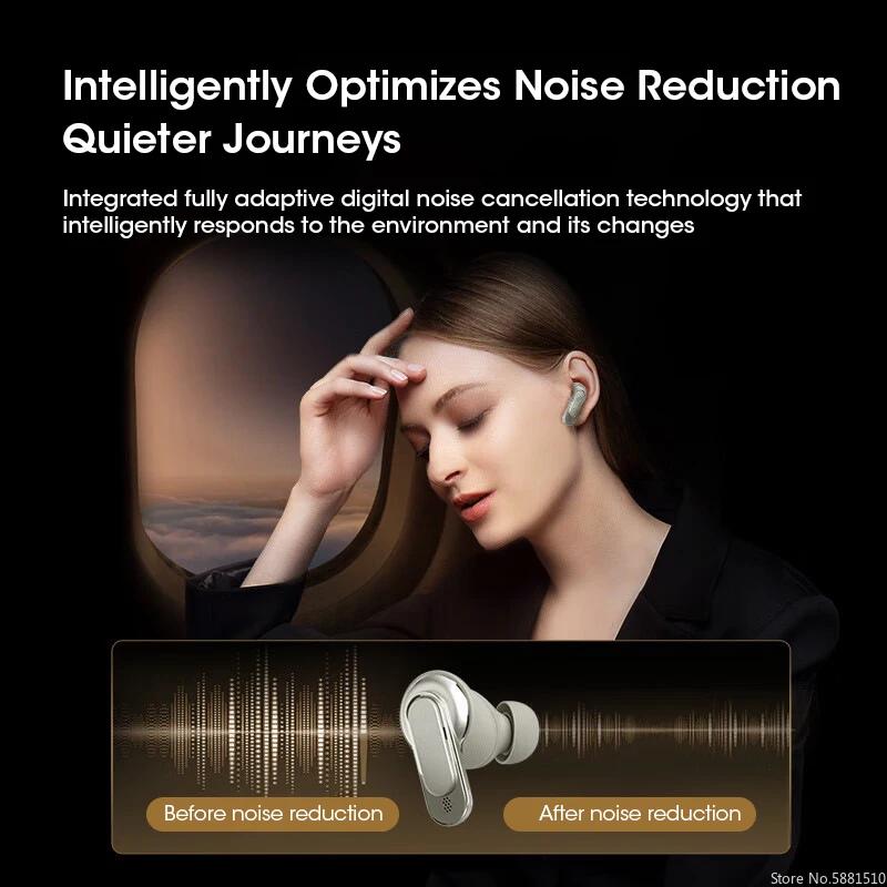 Niye 2025 LED Screen ANC Wireless Earphones TOUR PRO Color TWS Earbuds Touch Active Noise Cancelling Bluetooth Sports Headphones