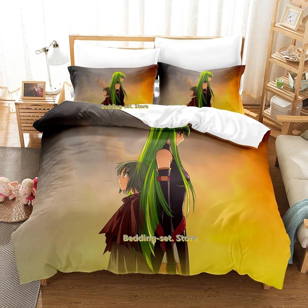 Комплект постельного белья Code Geass Single Twin Full Queen King Size Bed Set Adult Kids Bedroom Duvetcover Sets 3D Print Anime Bed Set