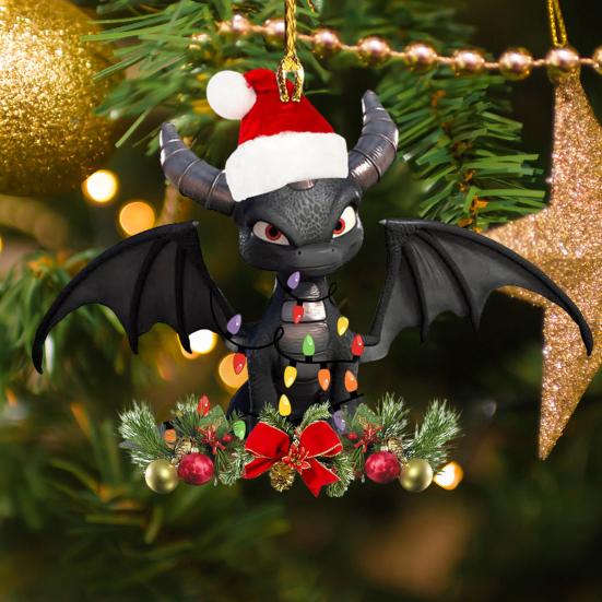 Рождественский дракон, подвесное украшение, акриловый многоразовый праздничный декор, украшение для рождественской елки, кулон, товары для вечеринок, подарок