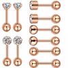 Stainless Steel 10 -Piece Diamond Barbell Earrings Nose Nose Nail Nails Puncture Jewelry