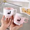 Cute Cute Kitten Ceramic Cup Cartoon Pink Mug Water Cup Wedding Socks Gift Girls Cup Household Use