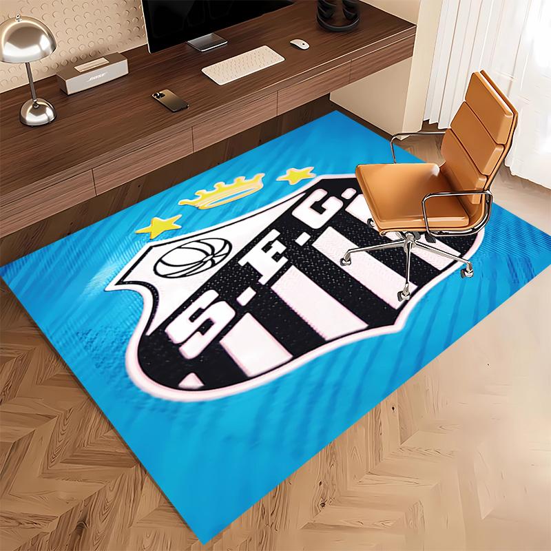 1pc Santos SFC logo Print Area Rug - Soft, Washable Non-Slip Indoor Mat, Living Room, Home Office Decorative Rug,Office Decorative