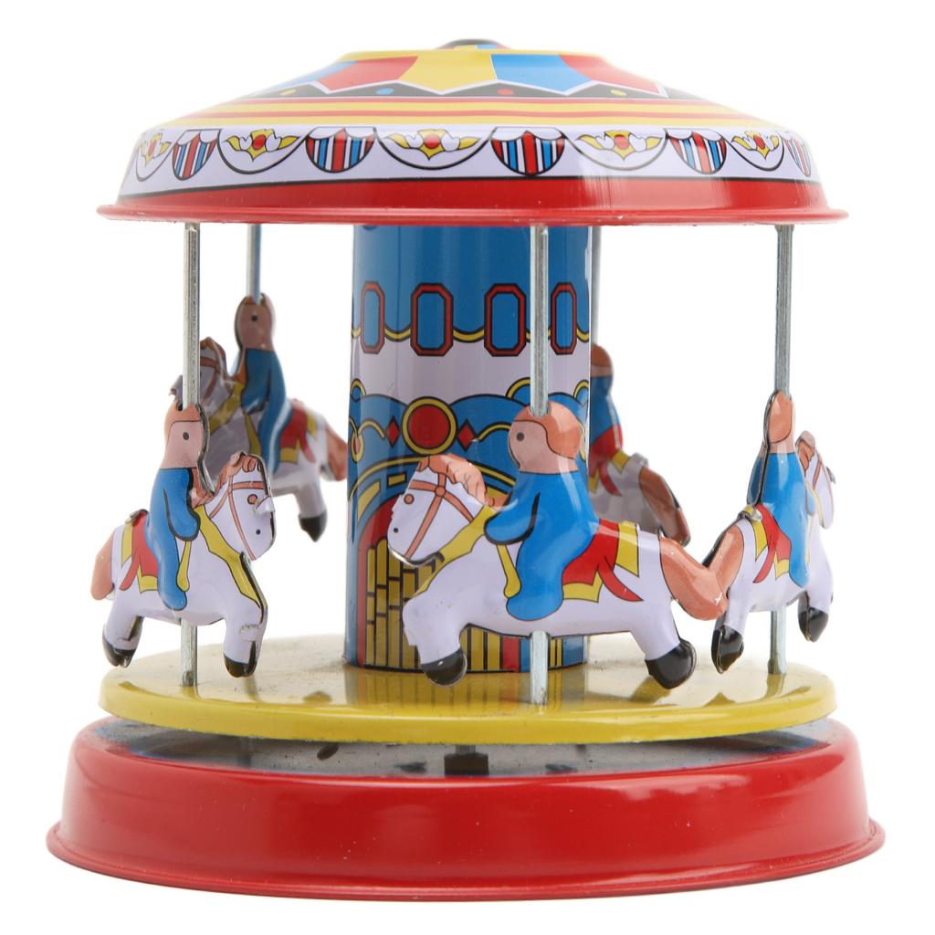 Carousel Horse Wind Up Toys Retro Handmade Interesting Rotating Carousel Horse Clockwork Toys for
