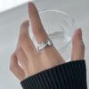 925 Silver-Plated Irregular Plain Ring for Women - Korean Simple & Trendy Design, Non-Fading