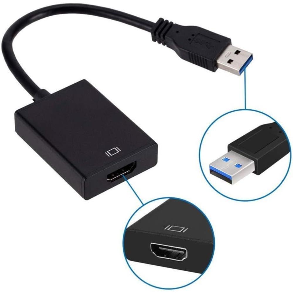 USB to HDMI Adapter USB 3.0/2.0 to HDMI 1080P Video Graphics Cable Converter with Audio for PC Laptop Projector HDTV