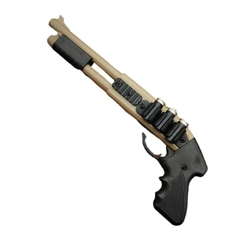 Детский мини-резинострел 8 выстрелов Миниатюрная модель пистолета из сплава Веселые стреляющие игрушки для детей Подарки на день рождения, фестиваль