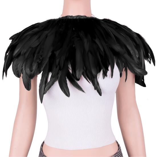 Перьевая шаль Яркий цвет Хэллоуин Вечеринки Плащ Носить как юбку или шаль Шаль в готическом стиле с лентой на шнуровке Аксессуар для костюма