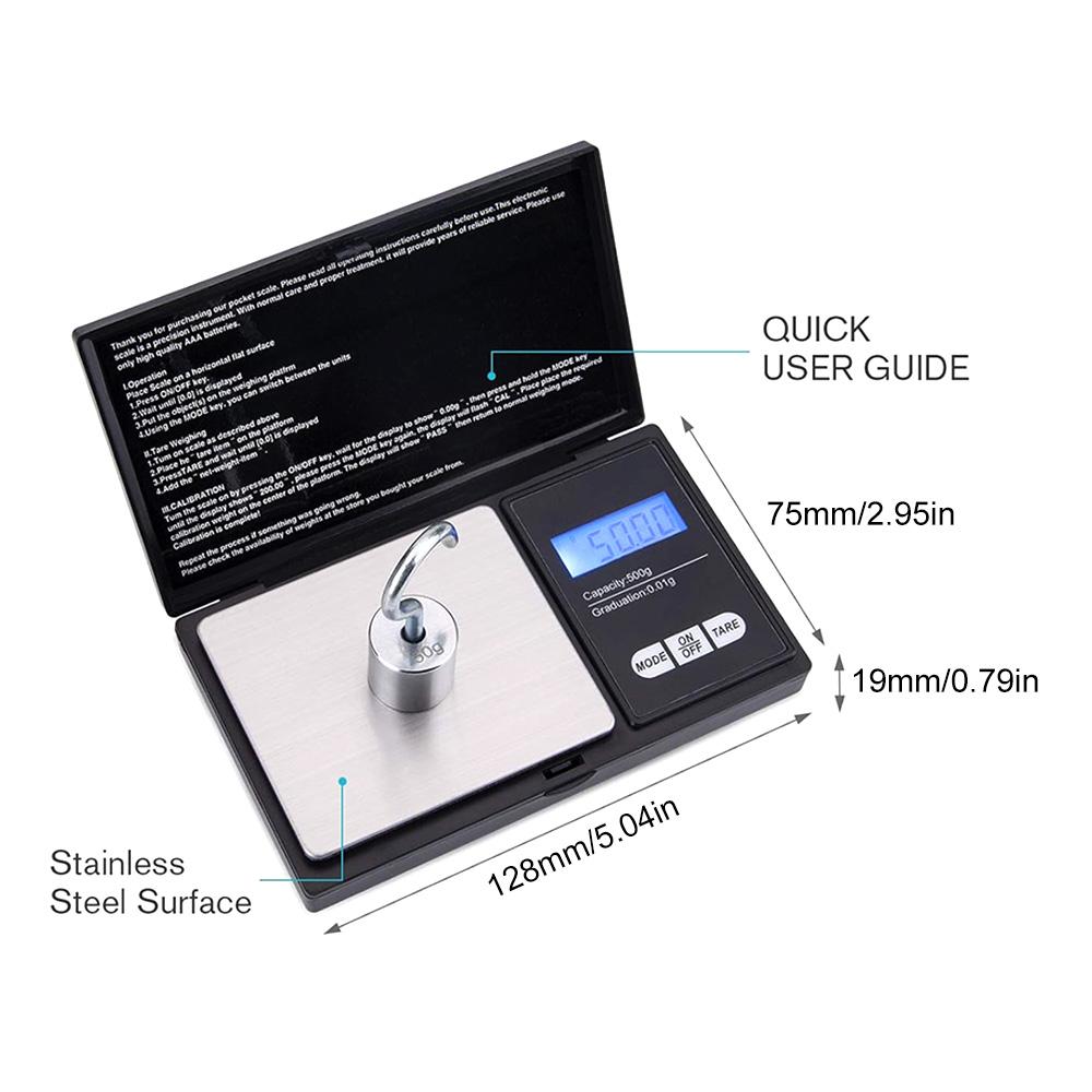 500 г ювелирные изделия, мини-электронные весы из нержавеющей стали, карманные весы, граммовые весы, портативные карманные весы, товары для дома