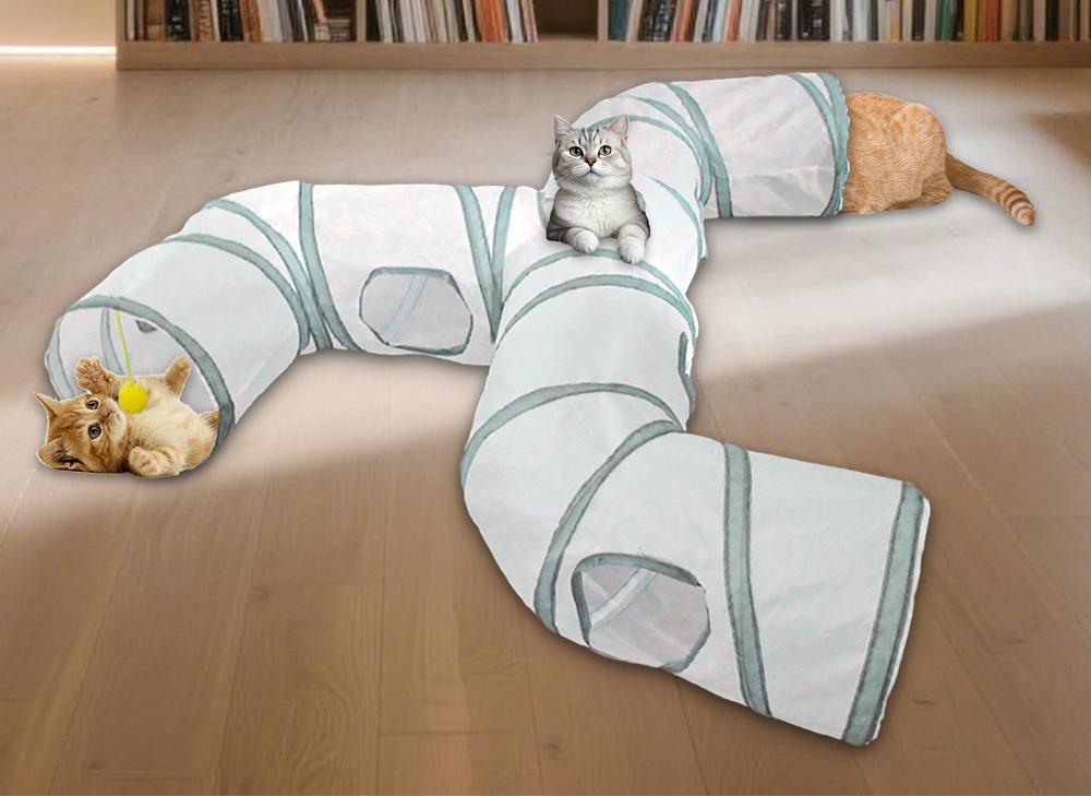 New Gray Faucet Tunnel Play Channel Toy Pet Supplies for Cats Chinchillas