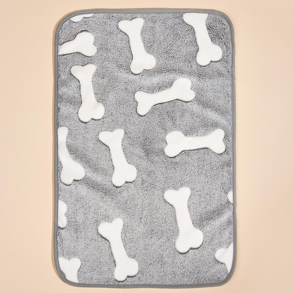 Soft Fluffy Pet Blanket Bone Print Bed Mat For Small Medium Dogs Cats Warm Cozy Kitten Mattress Chihuahua Pug Yorkshire Supplies